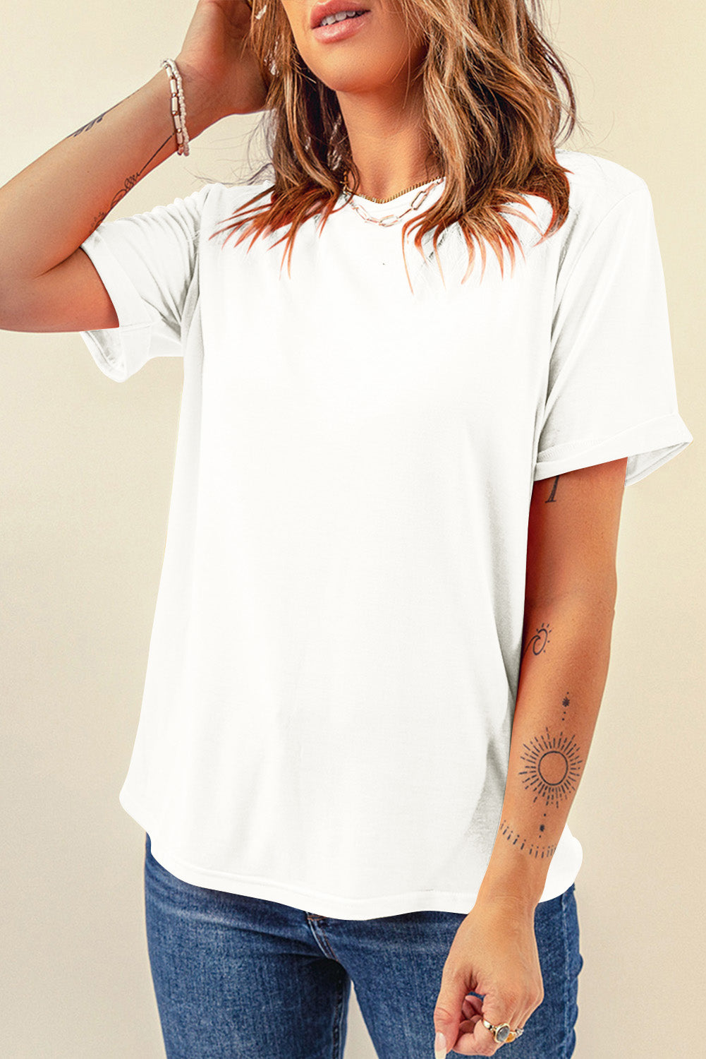 White Crew Neck Tee