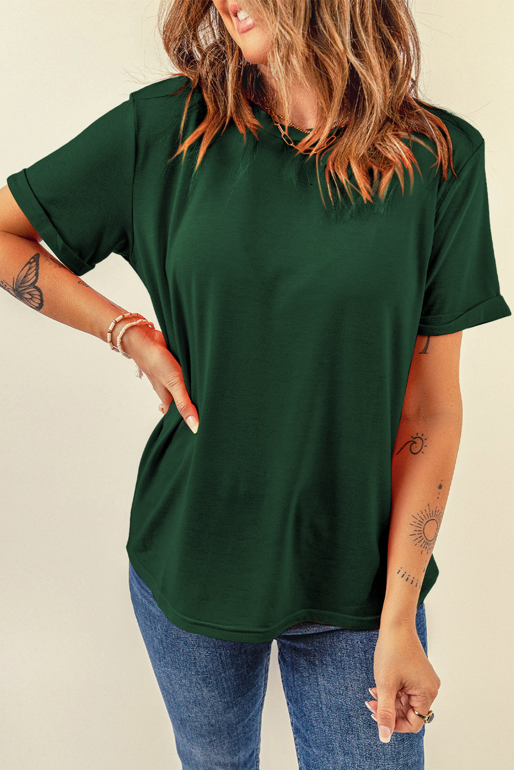 Green Crew Neck Tee