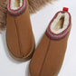 Chestnut Contrast Print Suede Plush Lined Snow Boots