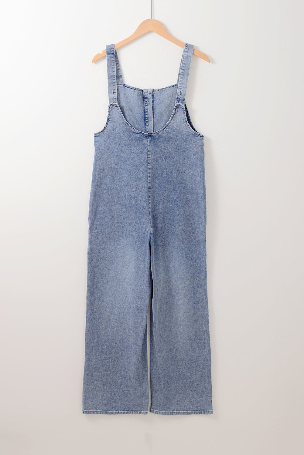 Patched Pocket Wide Leg Overalls