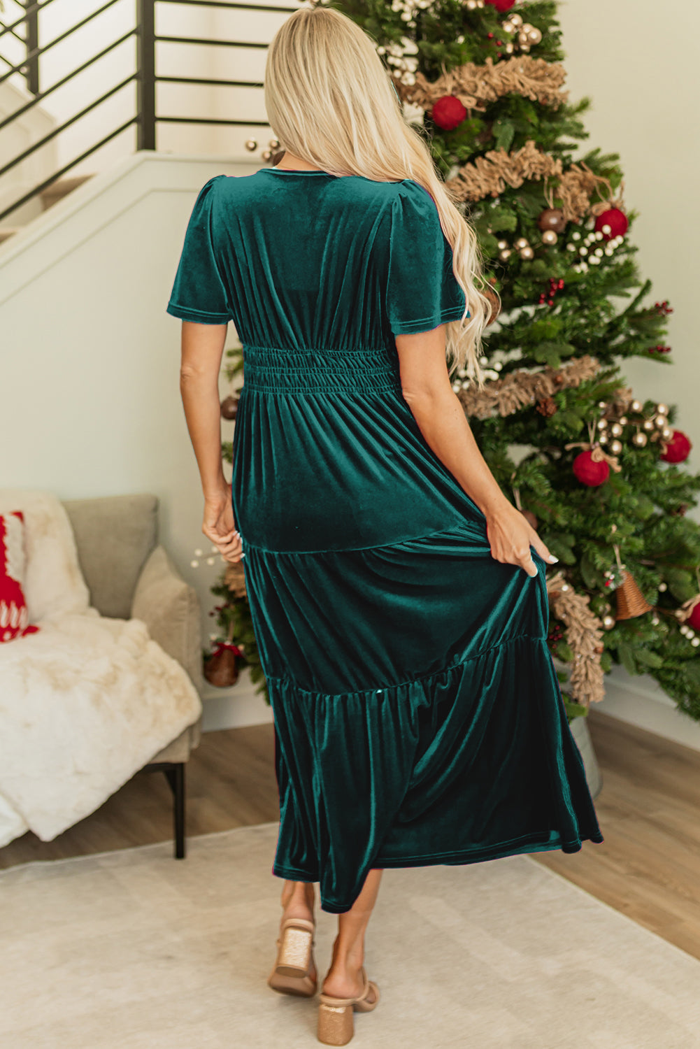 Evergreen Velvet Dress