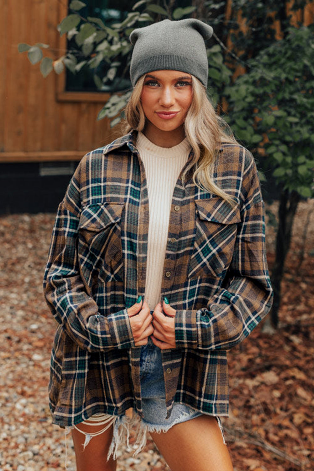 Brown Plaid Shacket