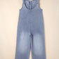 Patched Pocket Wide Leg Overalls