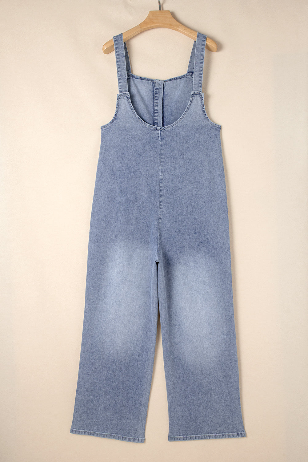 Patched Pocket Wide Leg Overalls