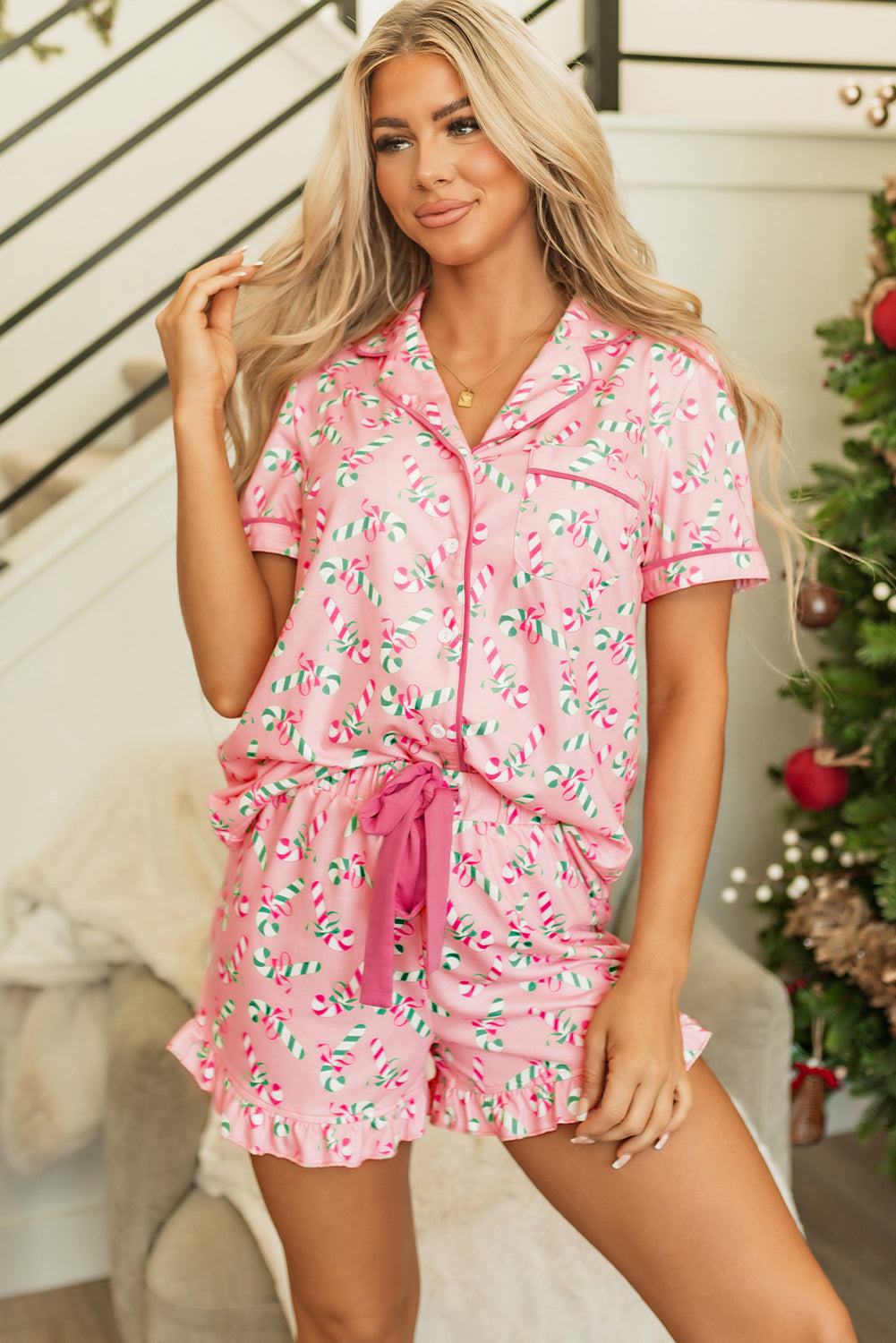 Colorful Candy Cane Pajamas