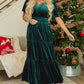 Evergreen Velvet Dress