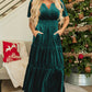 Evergreen Velvet Dress