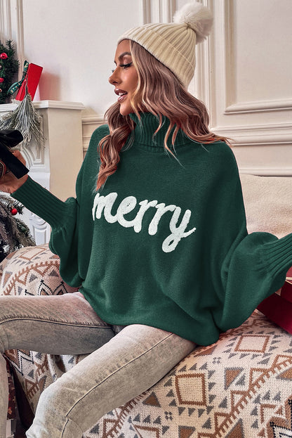 Green "Merry" Sweater