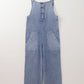 Patched Pocket Wide Leg Overalls