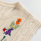 Floral Cable Knit Sweater Vest