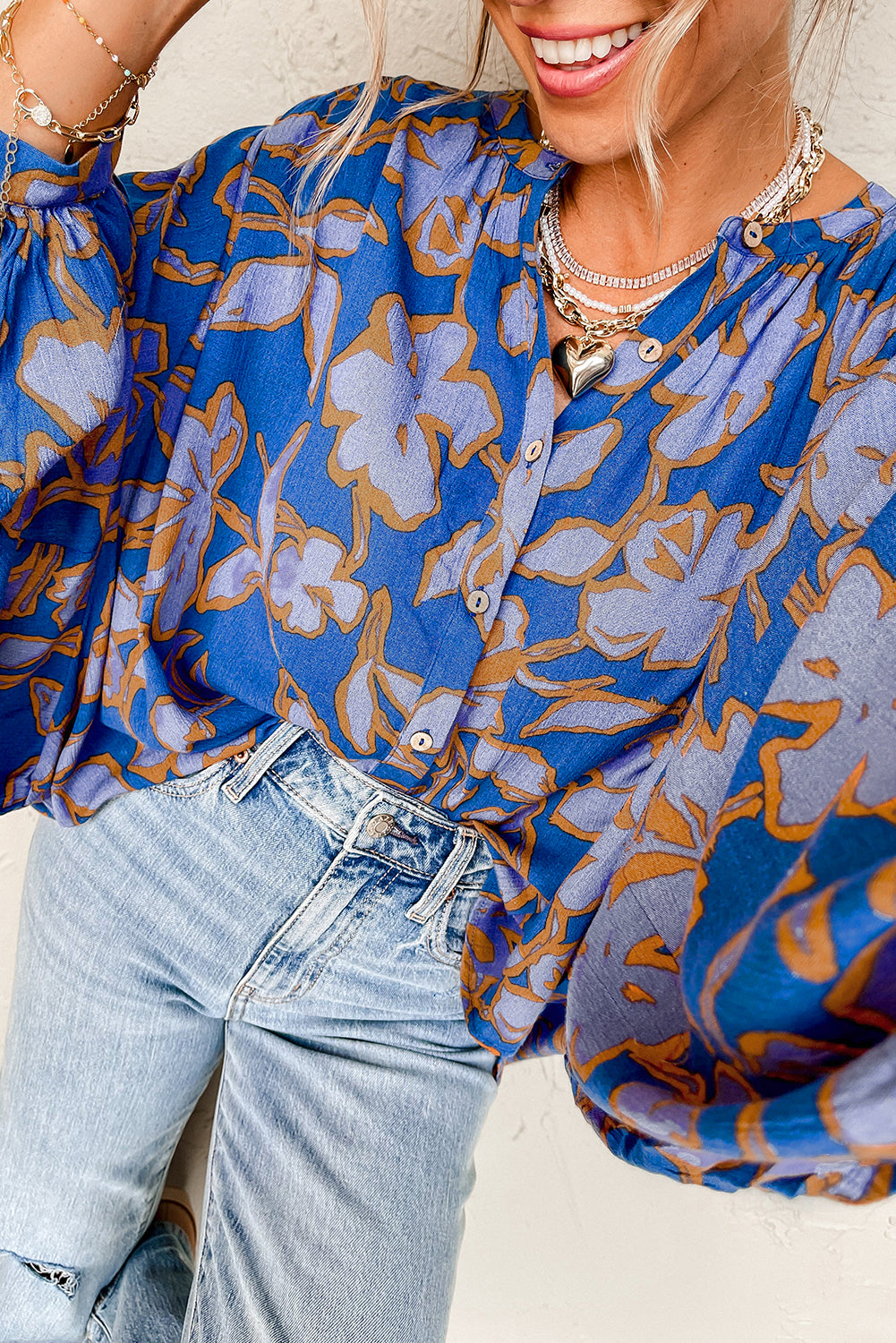 Blue Floral Top