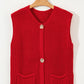 Red Buttoned Sweater Vest