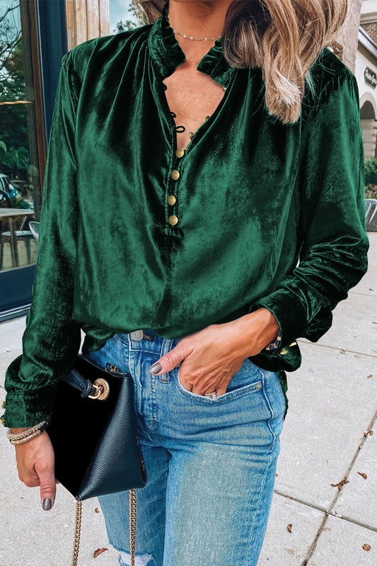 Holiday Velvet Top - Green