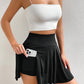 High Waist Pocket Lined Skort