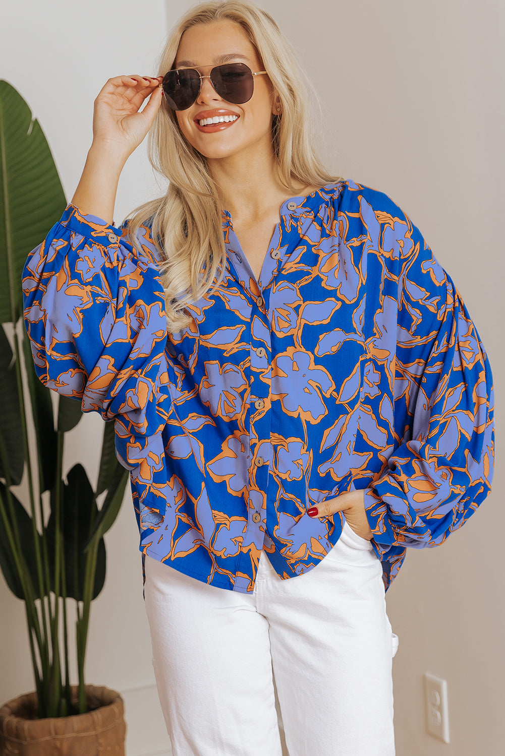 Blue Floral Top