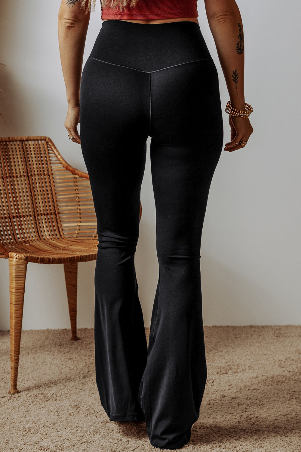 V Waist Flared Leggings