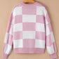 Pink Checkered Sweater