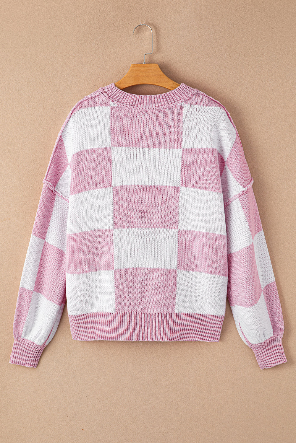 Pink Checkered Sweater