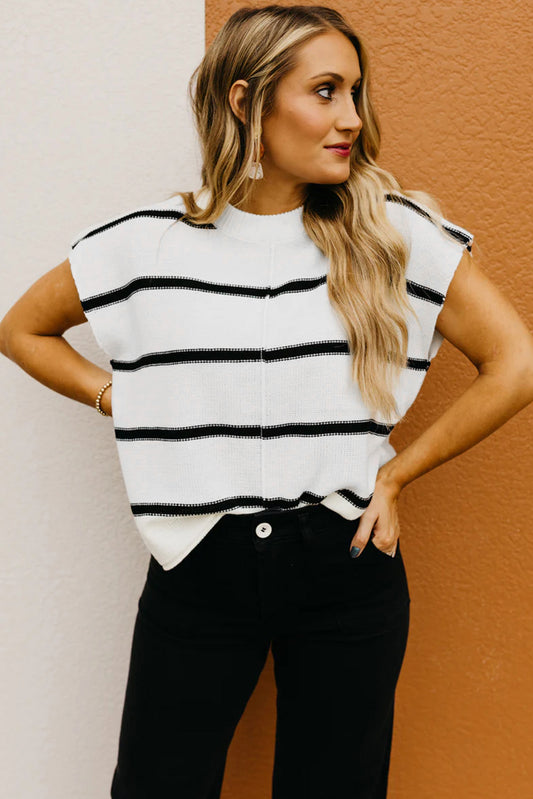 White Stripes Top