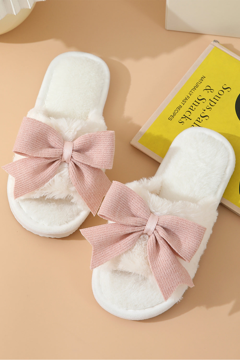 Plushy Bow Slippers