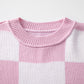 Pink Checkered Sweater