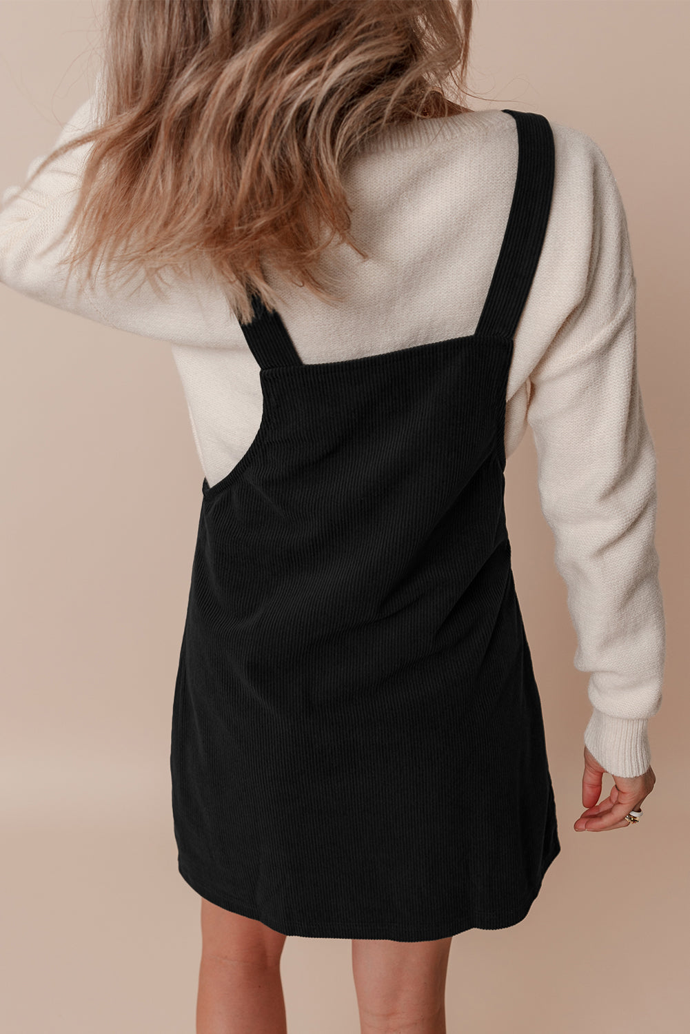 Black Corduroy Overall Dress