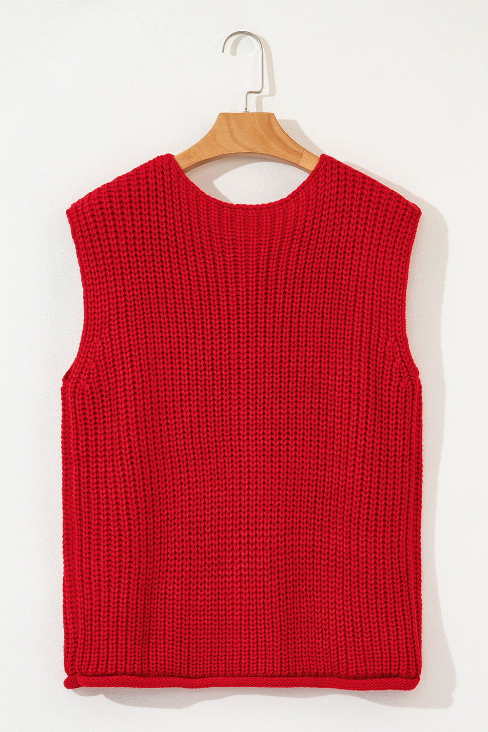 Red Buttoned Sweater Vest