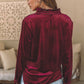 Holiday Velvet Top - Burgundy